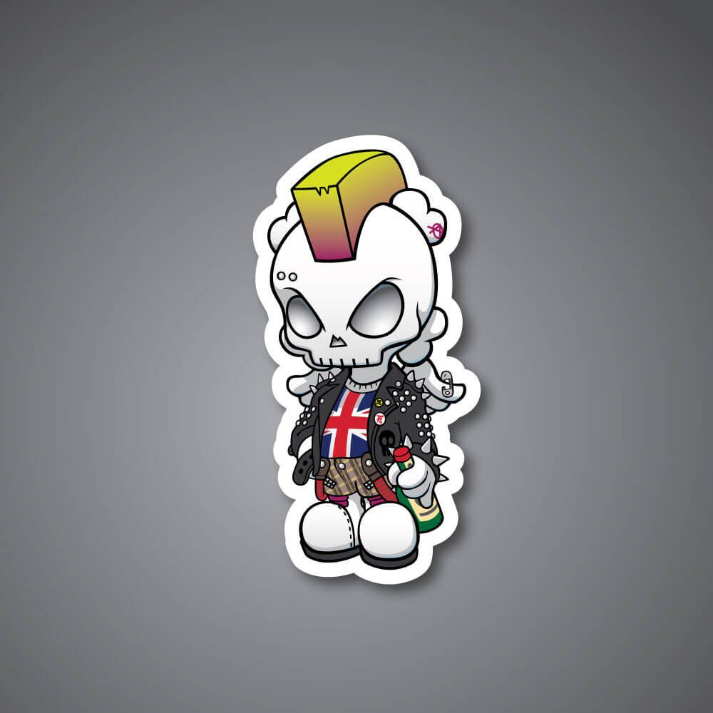 UK Punk Skullhead Sticker