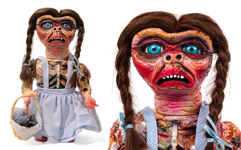 Asogian Assassin by Violence Toy One-off custom painted Sofubi with hand-made dress / hair plugging and basket. $275 (AUD)