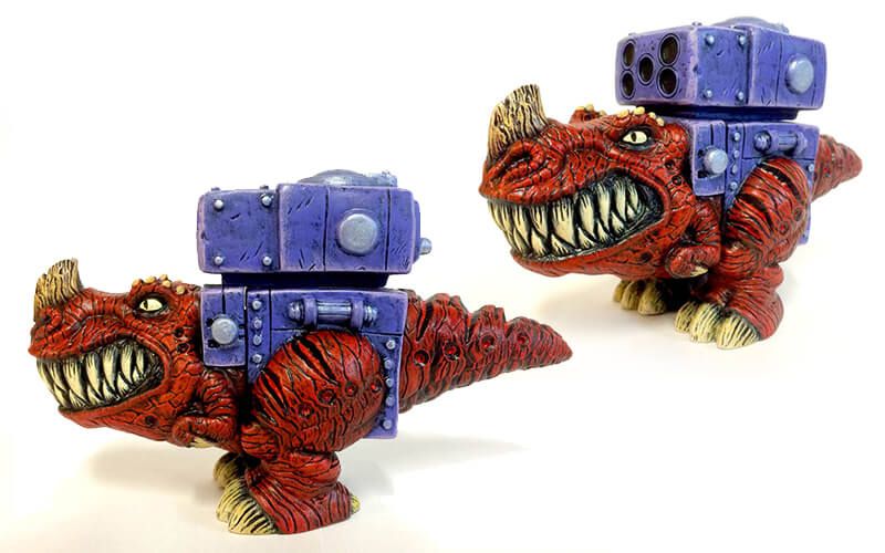 BC Blaster - Rocket Rex by James Groman One-off custom Vinyl / dry brush acrylic finish $195 (AUD)
