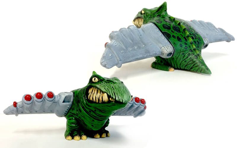 BC Blaster - Strike-A-Saur by James Groman One-off custom Vinyl / dry brush acrylic finish $195 (AUD)