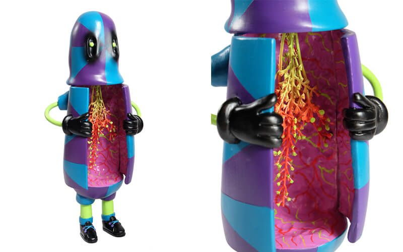 Checker Guts by Seymour (Peter Kelk) One-off Hand Sculpted resin w/ articulated opening chest / hand painted acrylic / Stands roughly 18cm $350 (AUD)