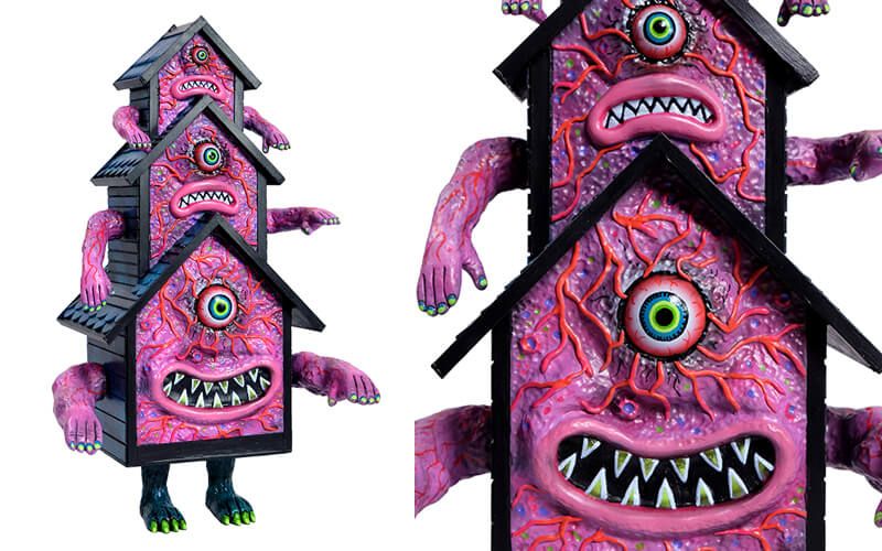 House Hustler by Seymour (Peter Kelk) One-off Hand Sculpted resin with articulated arms / hand painted acrylic / Stands roughly 25cm $450 (AUD)