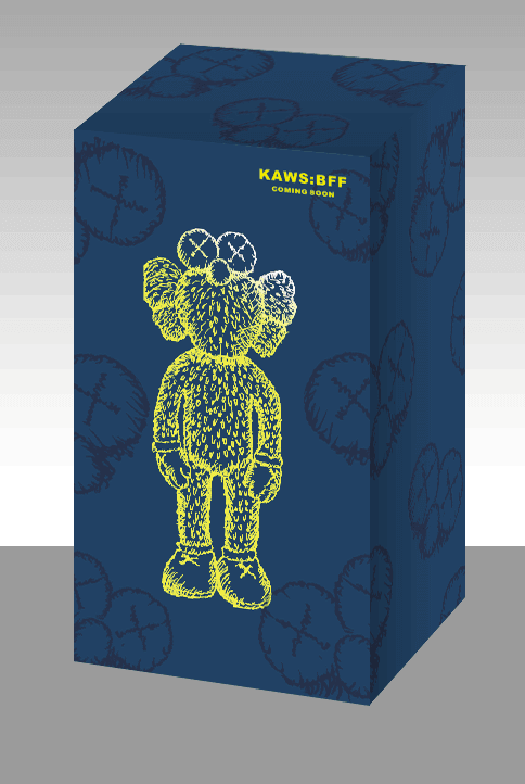 KAWS BFF thailand fake white cookie monster elmo box
