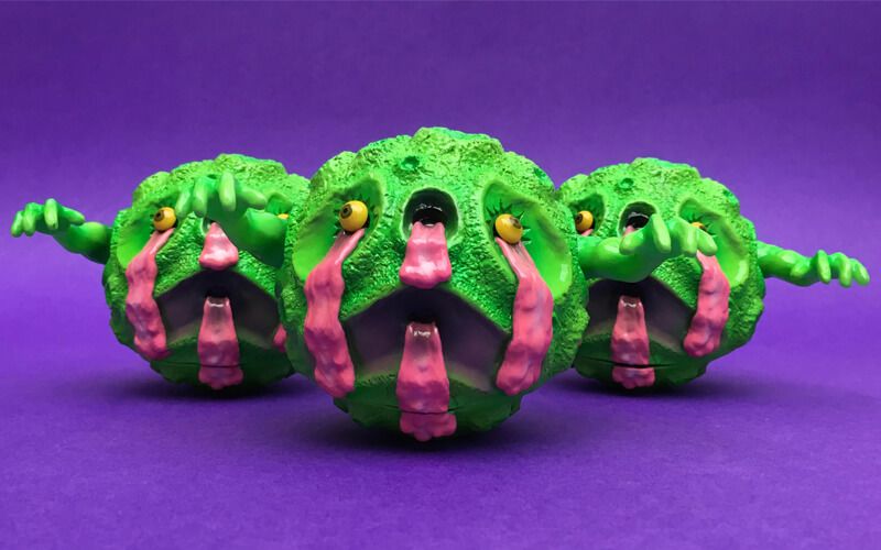 Slimerballs by Tru-tek Sofubi edition of 3 / hand painted soft vinyl customs $225 (AUD)