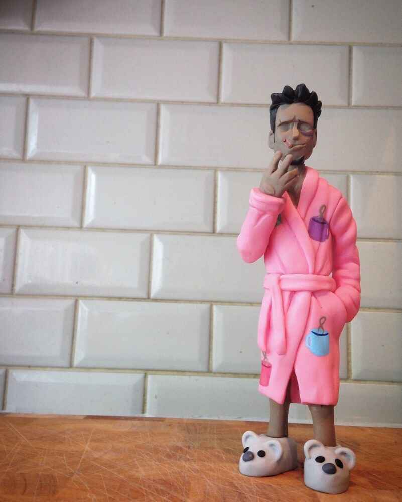 Tyler Durden bathrobe Variant FIGHT CLUB Resin Art Toy by whereschappell