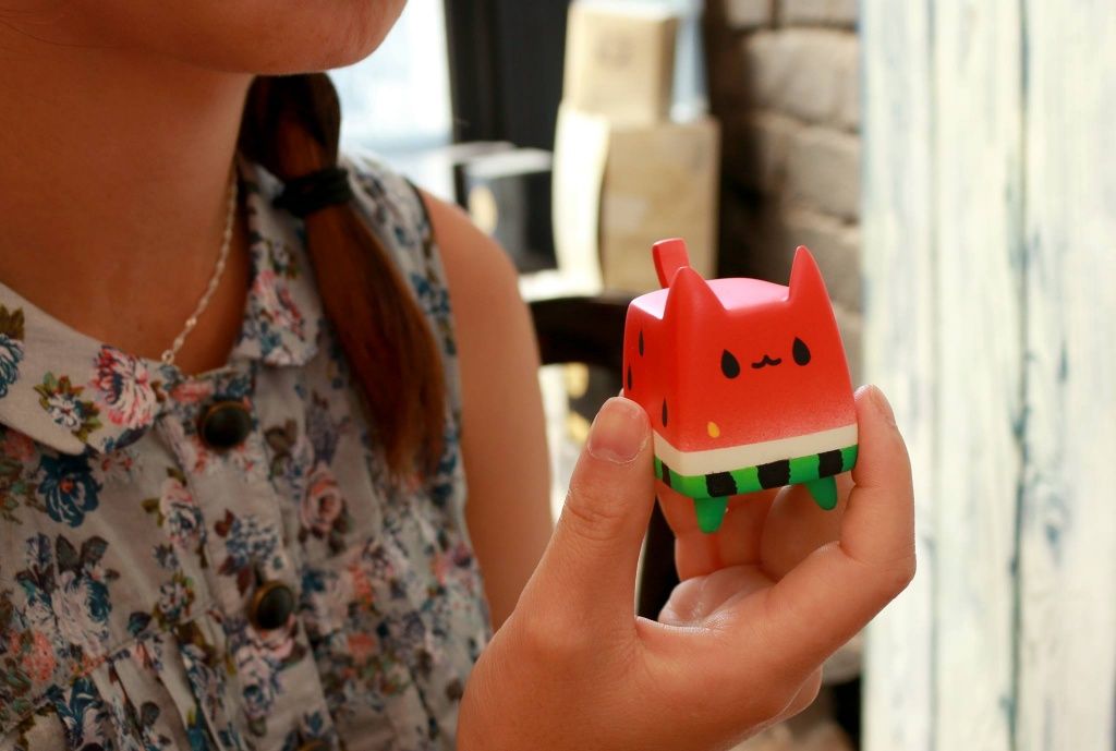 WatermelonCat By Rato Kim breadcat toy in hand