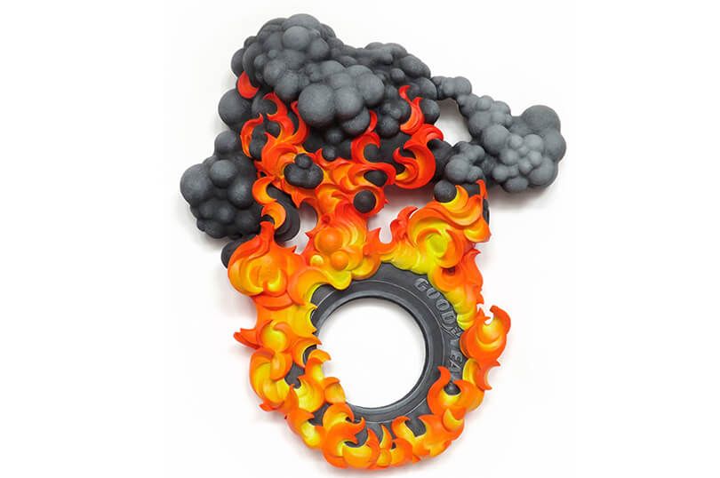 Harma created "A Good Year, 2014, 105x90x30cm / 42x36x12inch, synthetic wood", this piece was very popular but its huge, Firestarter is in a smaller scale for collectors with similar design style.