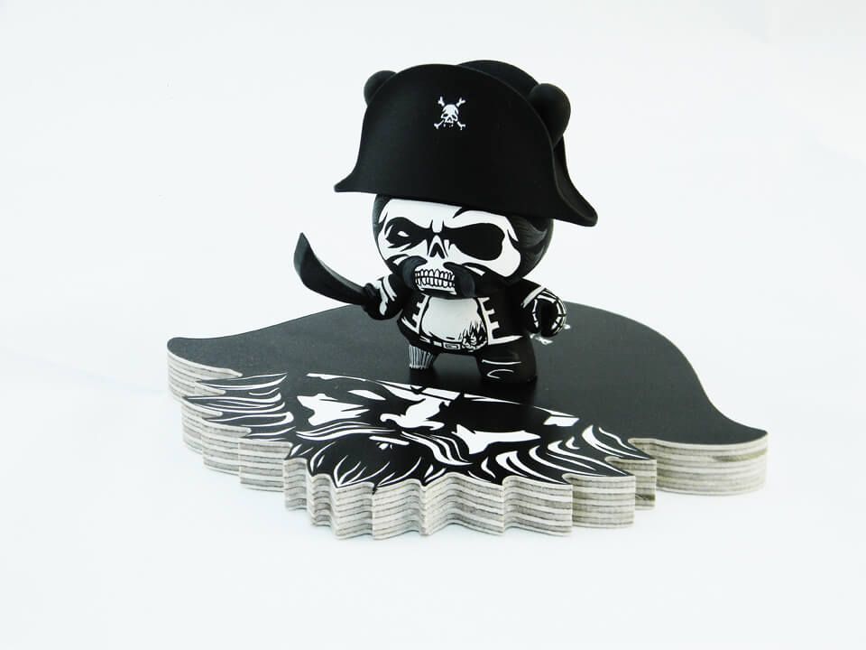 Zombie Captain Sturnbrau By Jon Paul Kaiser x Martian Toys dunny kidrobot Prints on wood