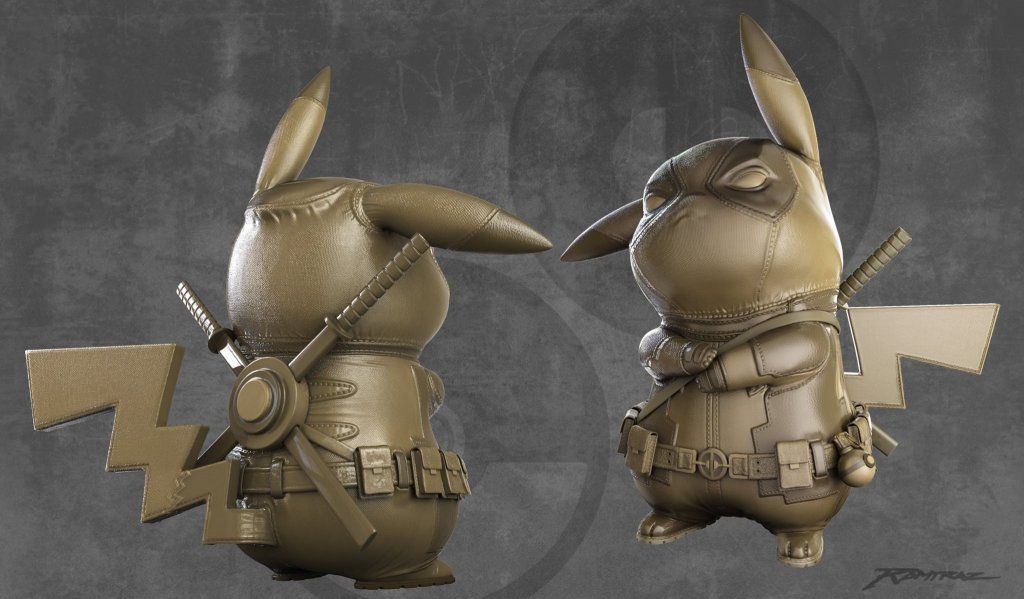 pikapool-ralph-andres-art-of-ramtraz-pikachu-deadpool-valor-props-gold