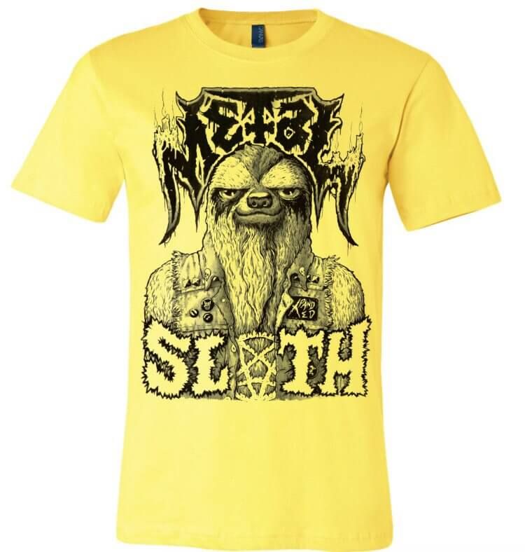 mellow-yellow-metal-sloth-tee