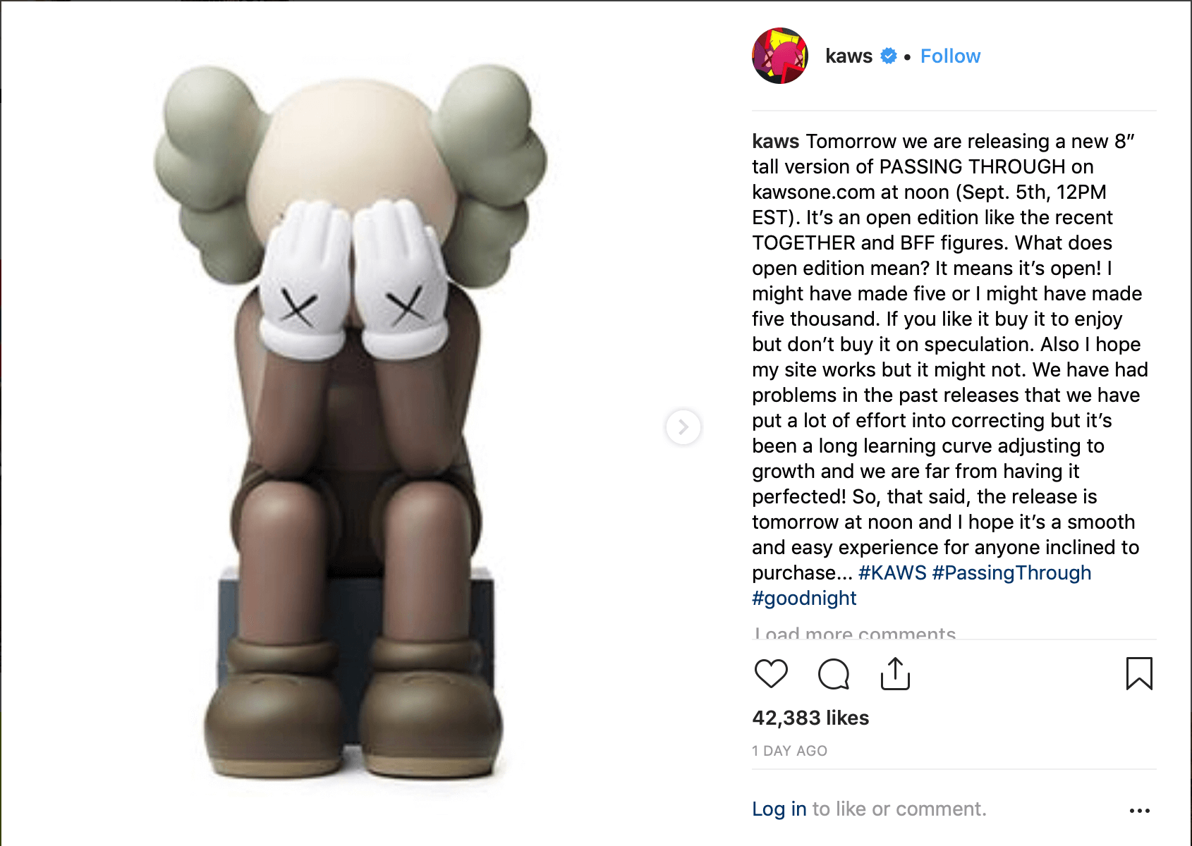 kaws-passing-through-release