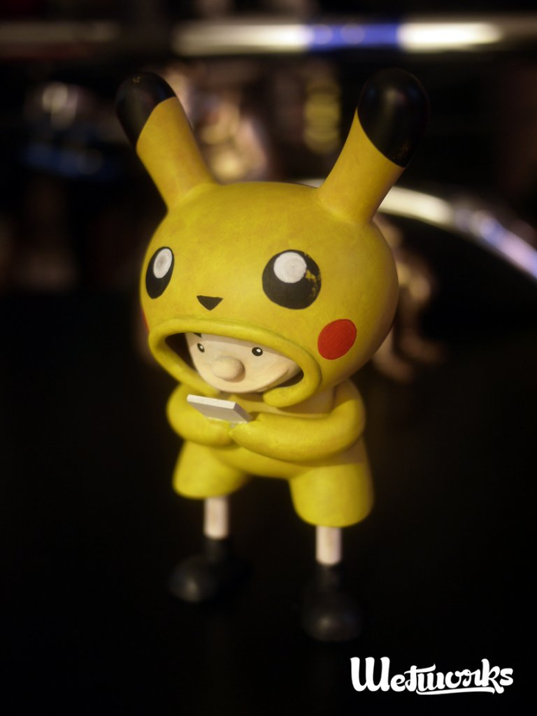 Pokeguy PIKACHU POKEMON GO 5 inch Dunny By Wetworks DTA clutter NYCC 2016 kidrobot