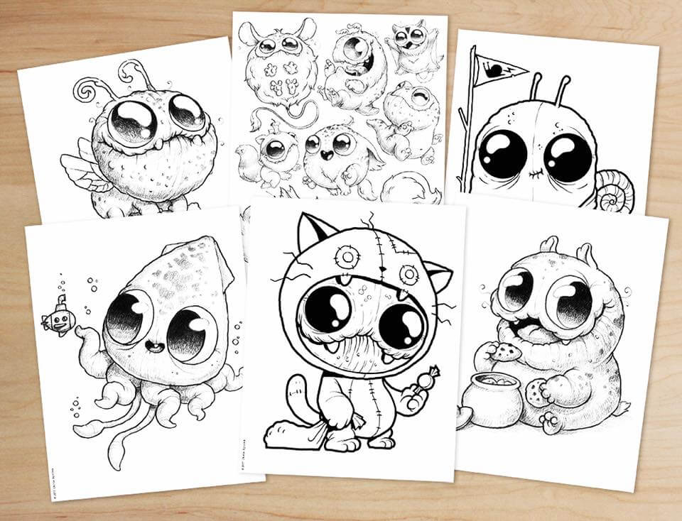 Colouring Book Chris Ryniak Morning Scribbles drawings