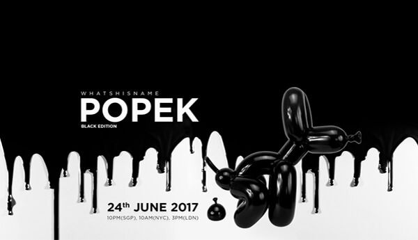 squatting balloon dog Popek Black edition By Whatshisname x Mighty Jaxx TTC