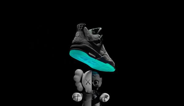 nike air jordan x kaws 2017 4 retro with tags