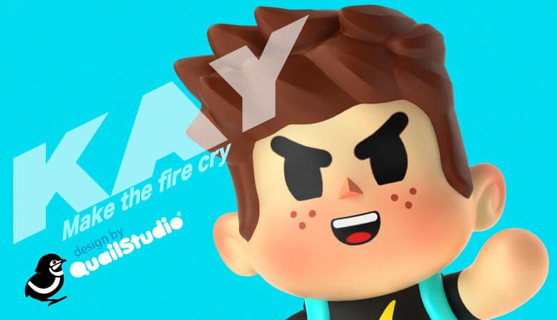 Orange Kay Make the fire cry Vinyl Toy By QuailStudio