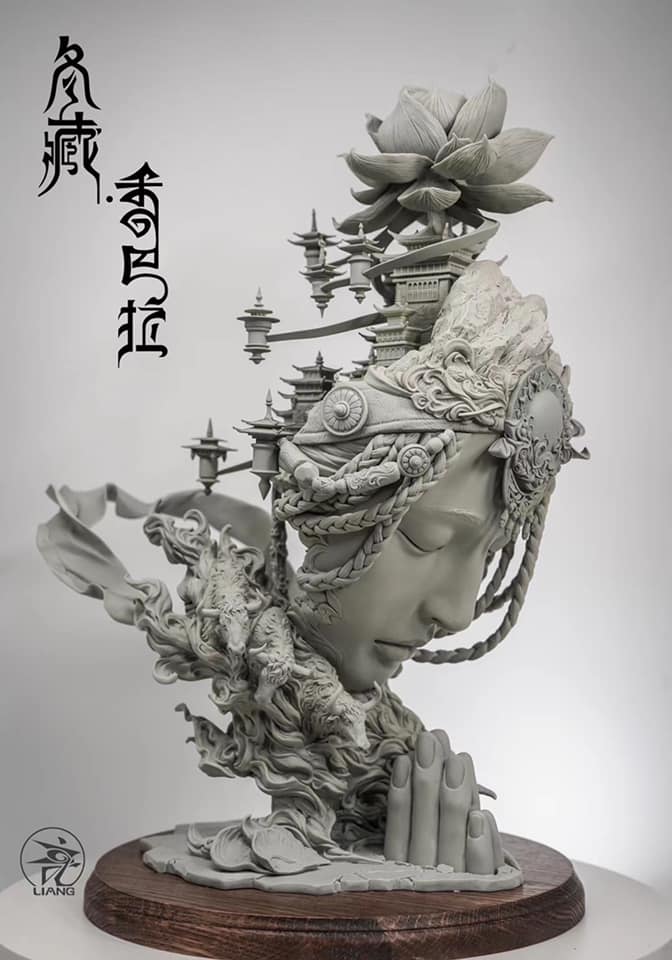 Four Seasons City The Winter Tibet Artwork by Yuan Xingliang Grey Model