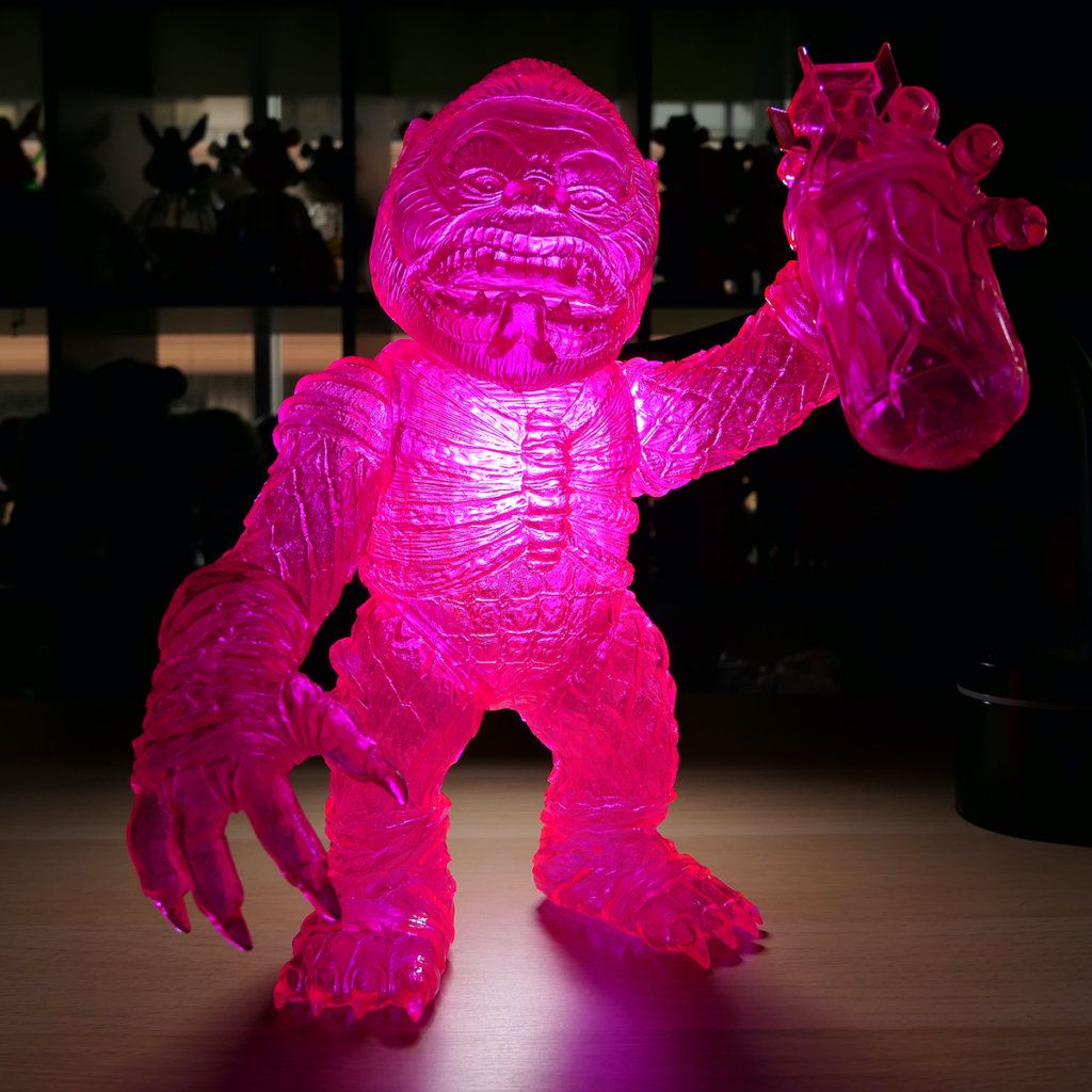 MISHKA Clear Neon Pink Kong with Blackbook Toy Release