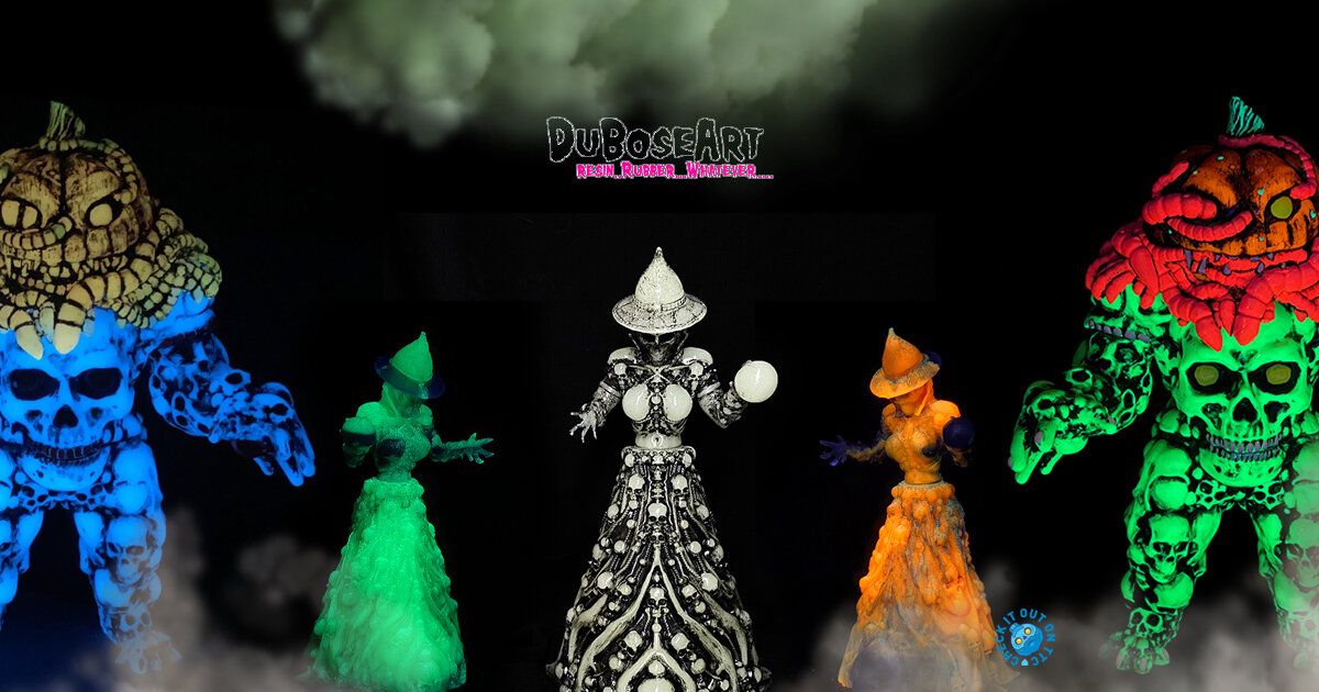 No.5206 Death Plastic 壁掛け ホラー デコ スカル ブルー Skull Witch x Skull Dangler by DuBose Art - The Toy Chronicle