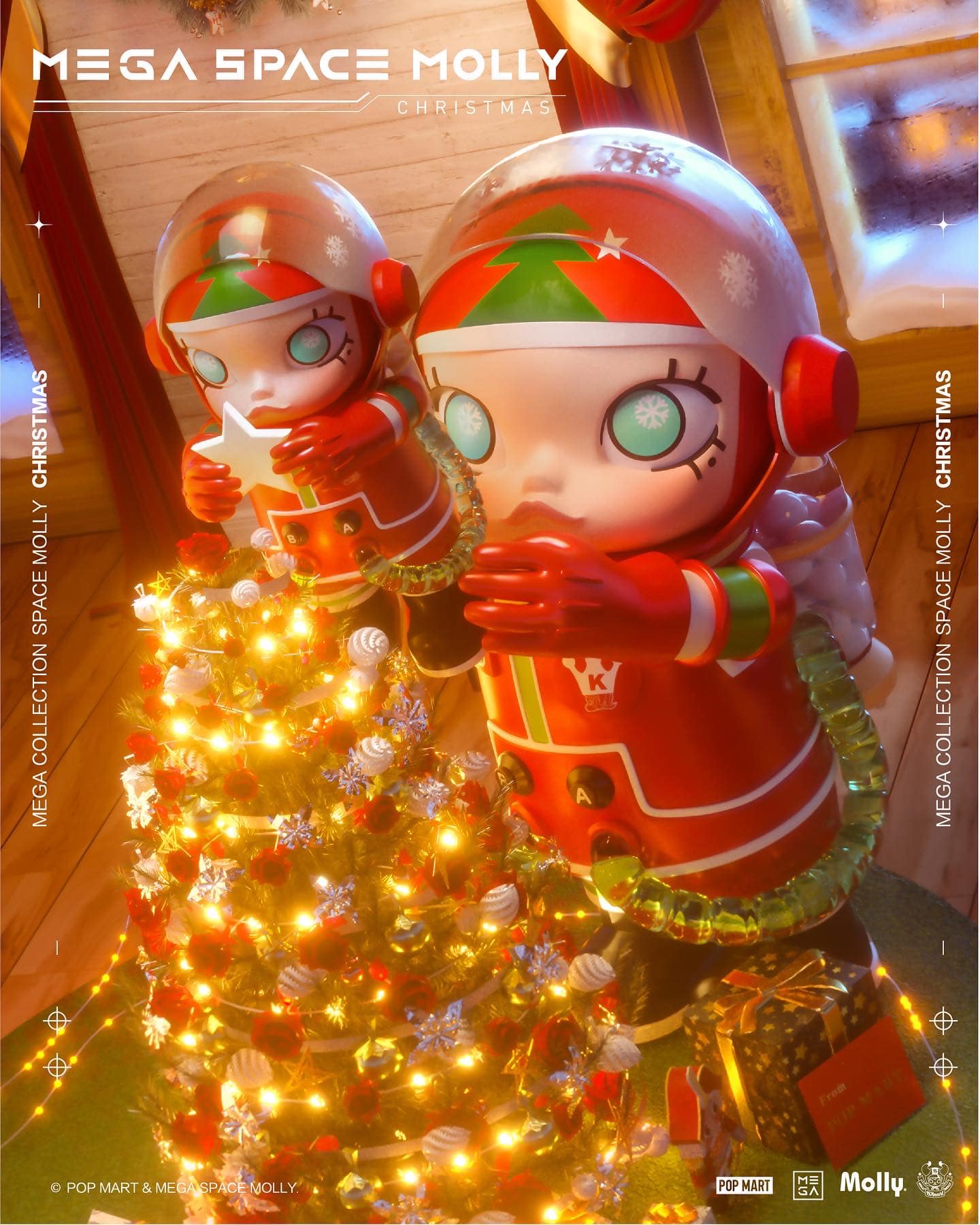 新品 POPMART 1000% SPACE MOLLY CHRISTMAS POP MART MEGA COLLECTION 1000% SPACE MOLLY FIGURE – 8pm