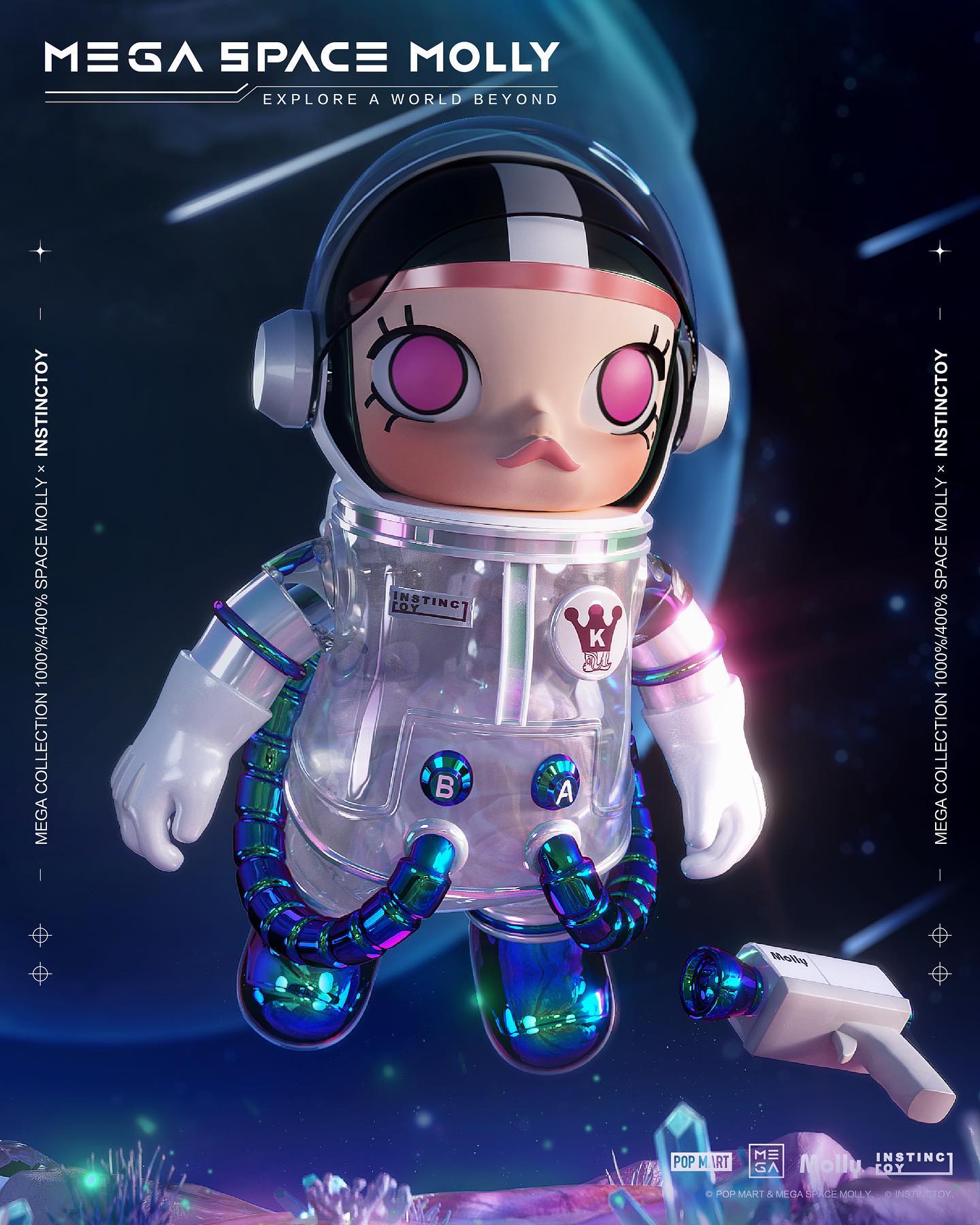 POP MART MOLLY × INSTINCTOY inc MOLLY 限定 Mega Space Molly x Instinctoy 400%/1000% by Kenny Wong x Pop