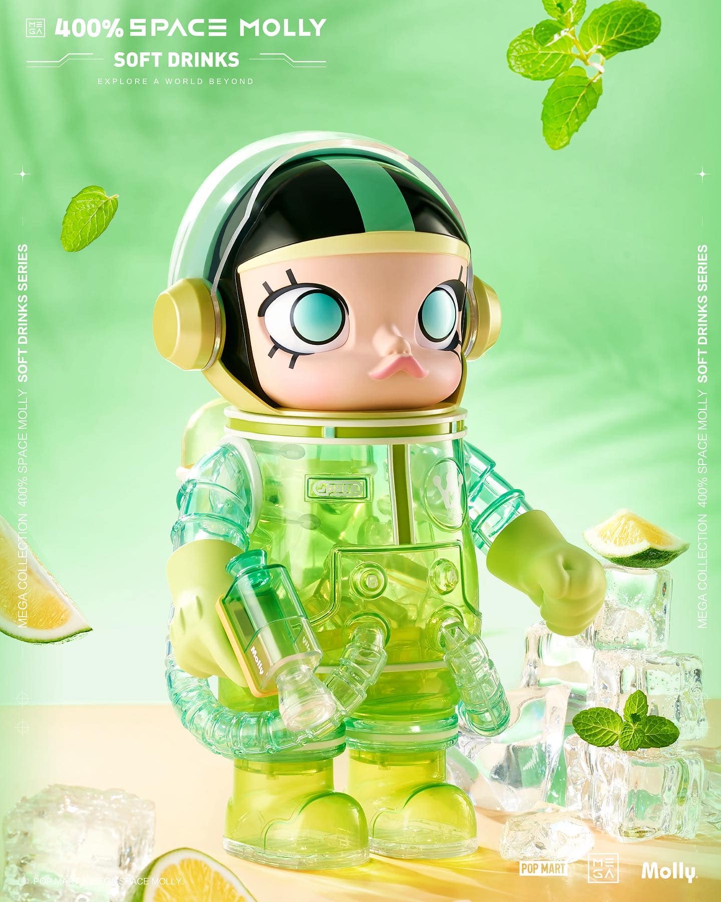 MEGA コレクション 400％ SPACE MOLLY SOFT DRINKS Pop Mart Mega Collection 400 % Space Molly Soft Drink Series