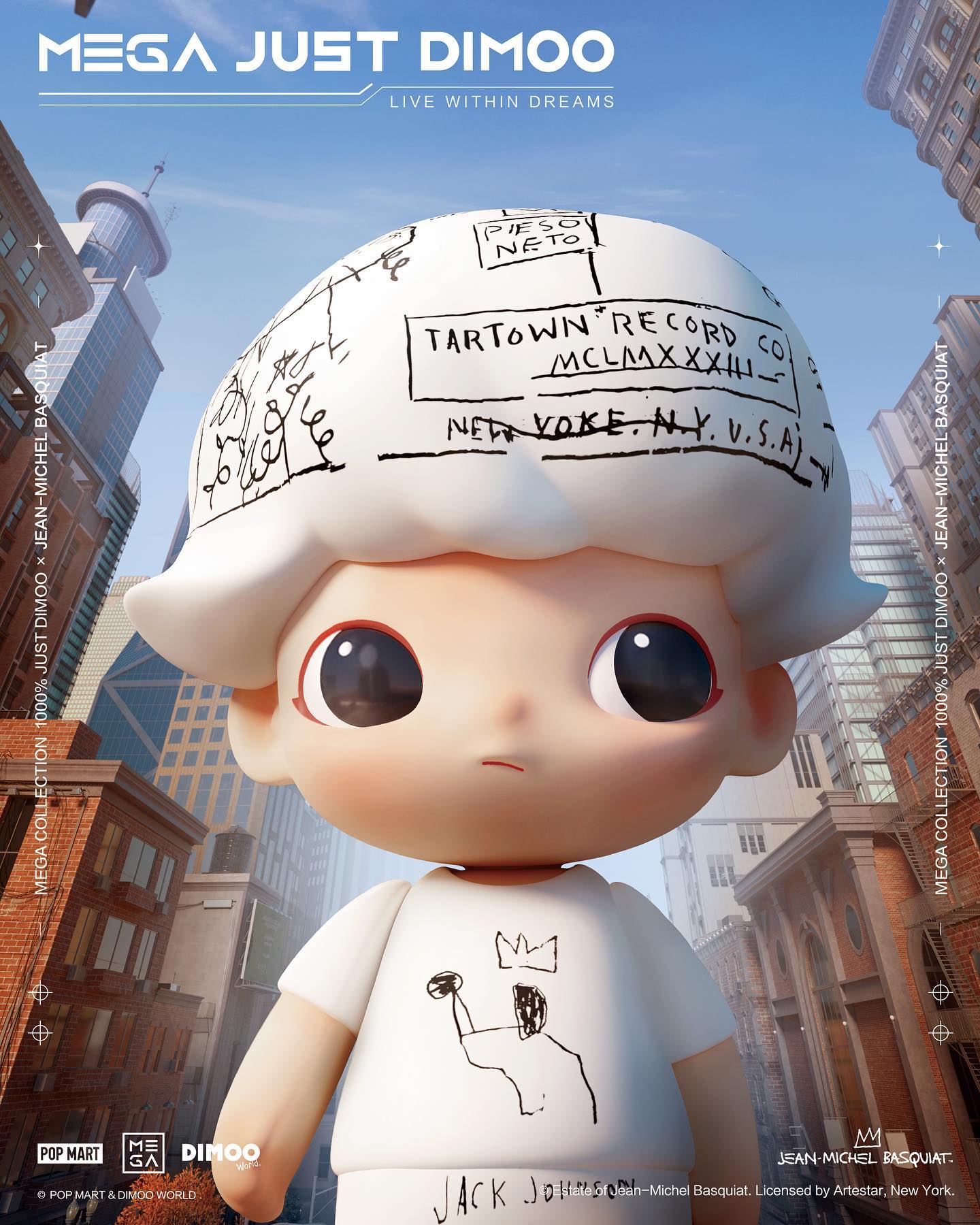 DIMOO✖︎JEAN MICHEL BASQUIAT001 400% DIMOO x Jean Michel Basquiat 001 Limited Figure – TOYSEZ