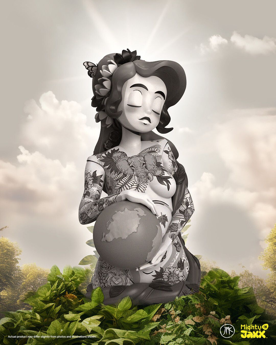 Jon Paul Kaiser x Mighty Jaxx Presents Inked Stories: THE MOTHER OF ALL  THINGS GAIA Mono Edition - The Toy Chronicle